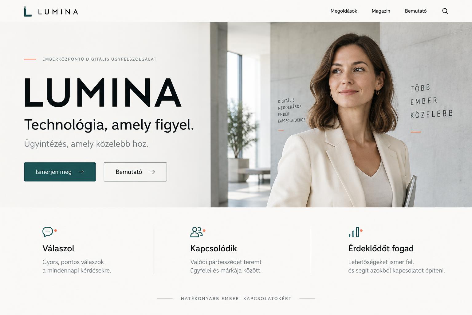 LUMINA weboldal arculati látványképe